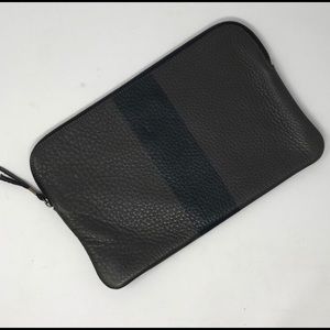 Madewell Pebbled Leather Stripe Clutch